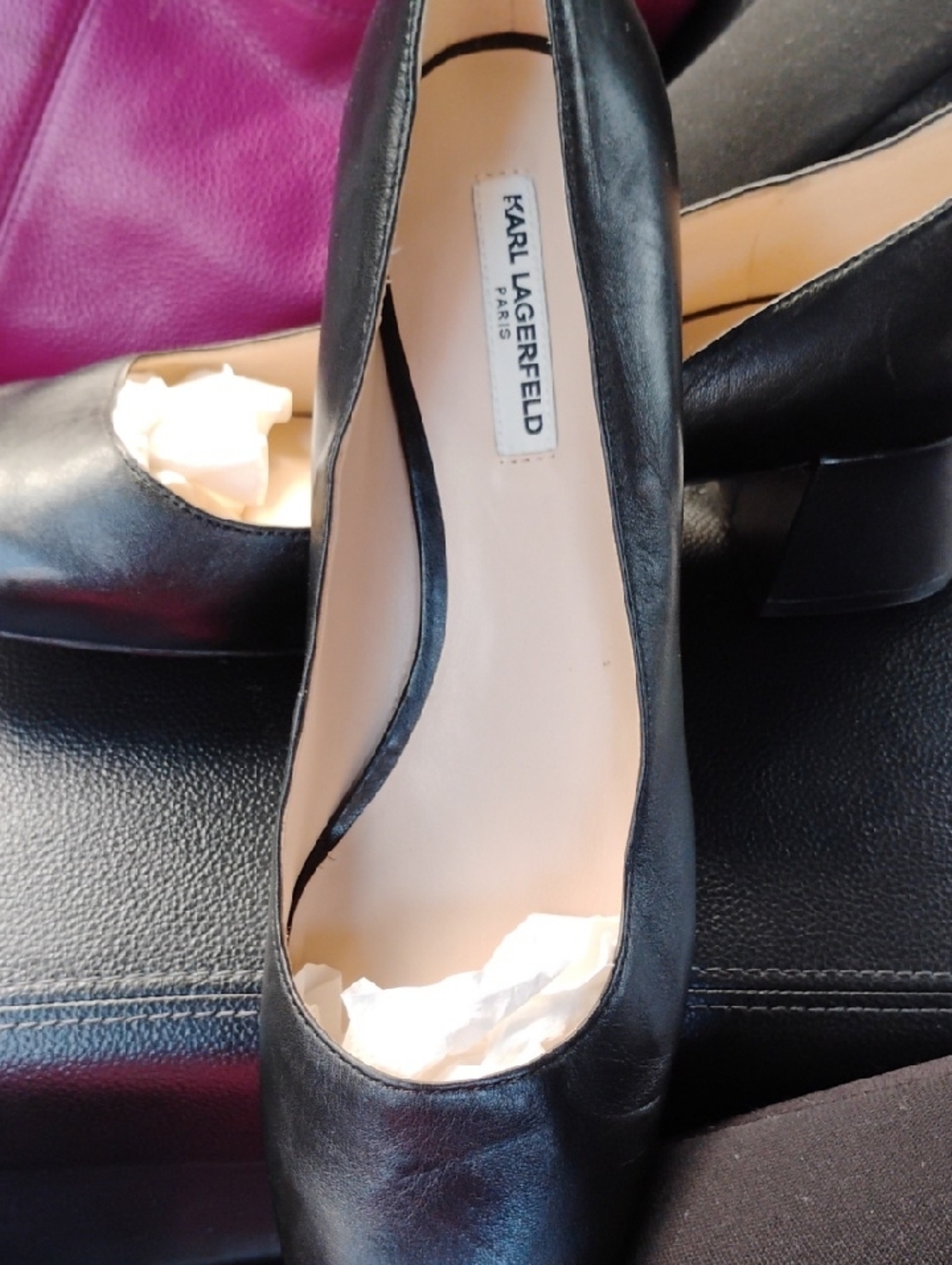 Karl Lagerfeld Charee Block Heeled Shoes Sz9M - Picture 3 of 11